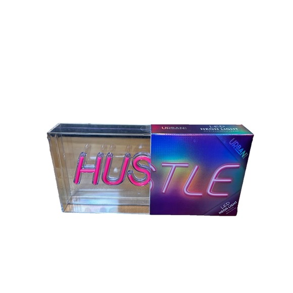 Urban Shop LED Neon Hustle Light-up Clear Acrylic Box Pink Bright Office Light - Picture 4 of 6